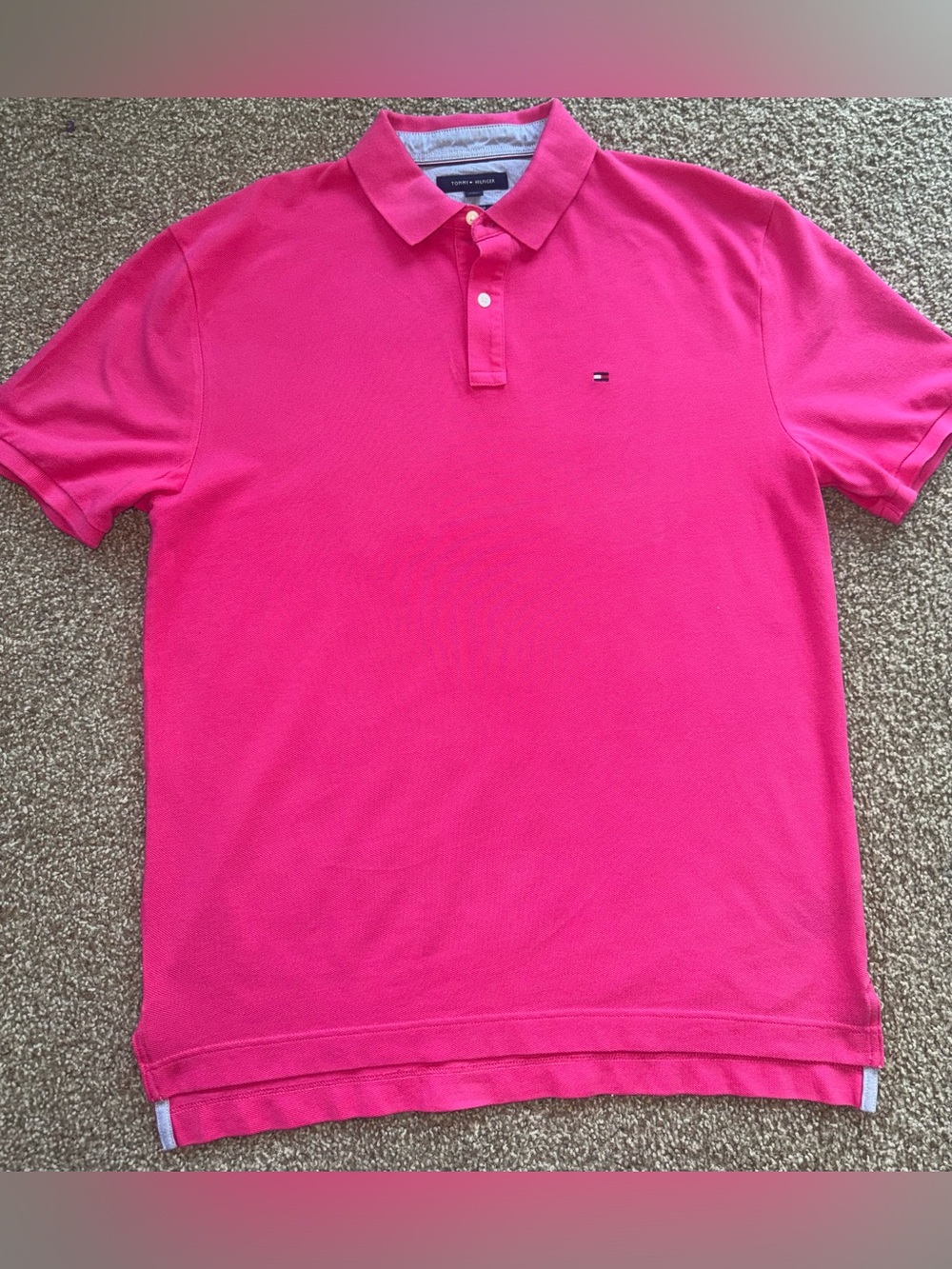 Tommy Hilfiger Men’s Hot Pink Polo Shirt size L